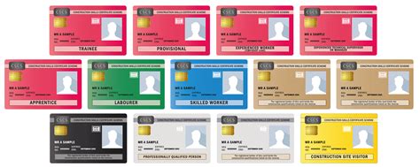 types of cscs card list